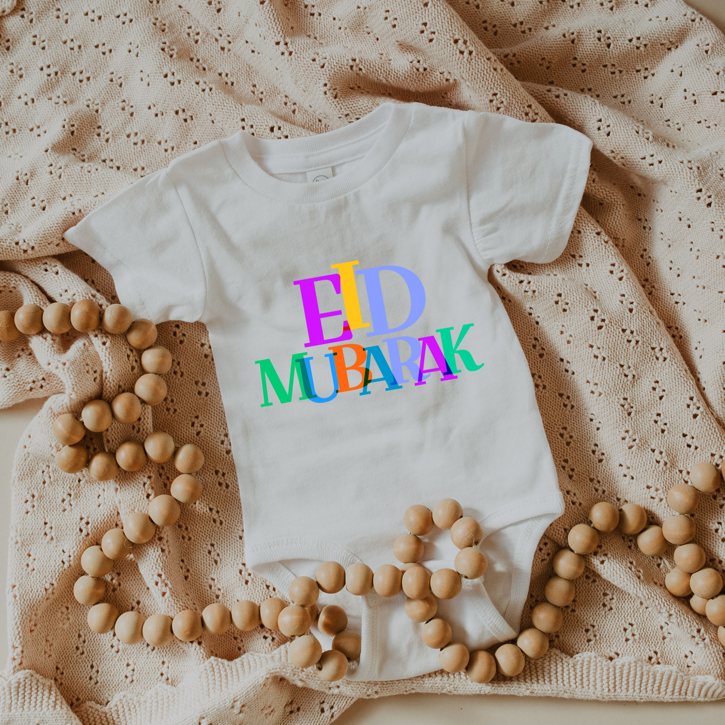 Organic Baby Bodysuit - Vibrant Eid Mubarak