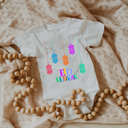 Organic Baby Bodysuit - Vibrant Eid Mubarak