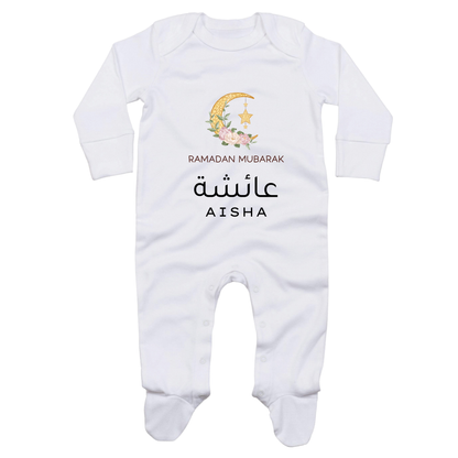 Classic Baby Sleepsuit - Ramadan Floral Moon