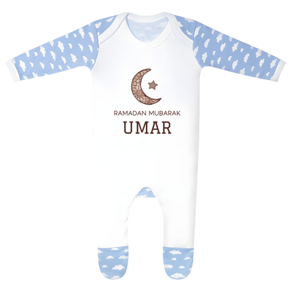 Classic Baby Cloud Sleepsuit - Ramadan Mosaic Moon