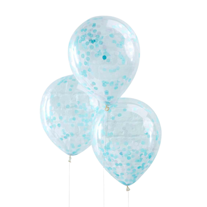 Blue Confetti Balloons - Pack of 5