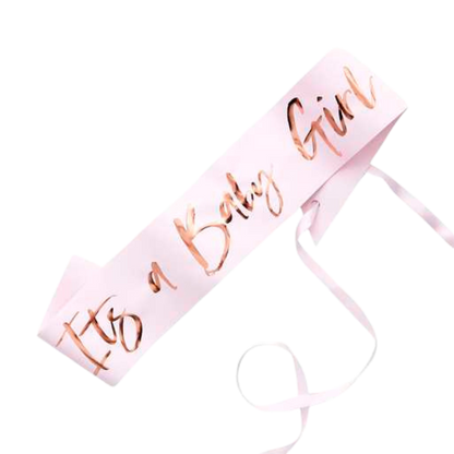 It's a Baby Girl Pink Baby Shower Sash