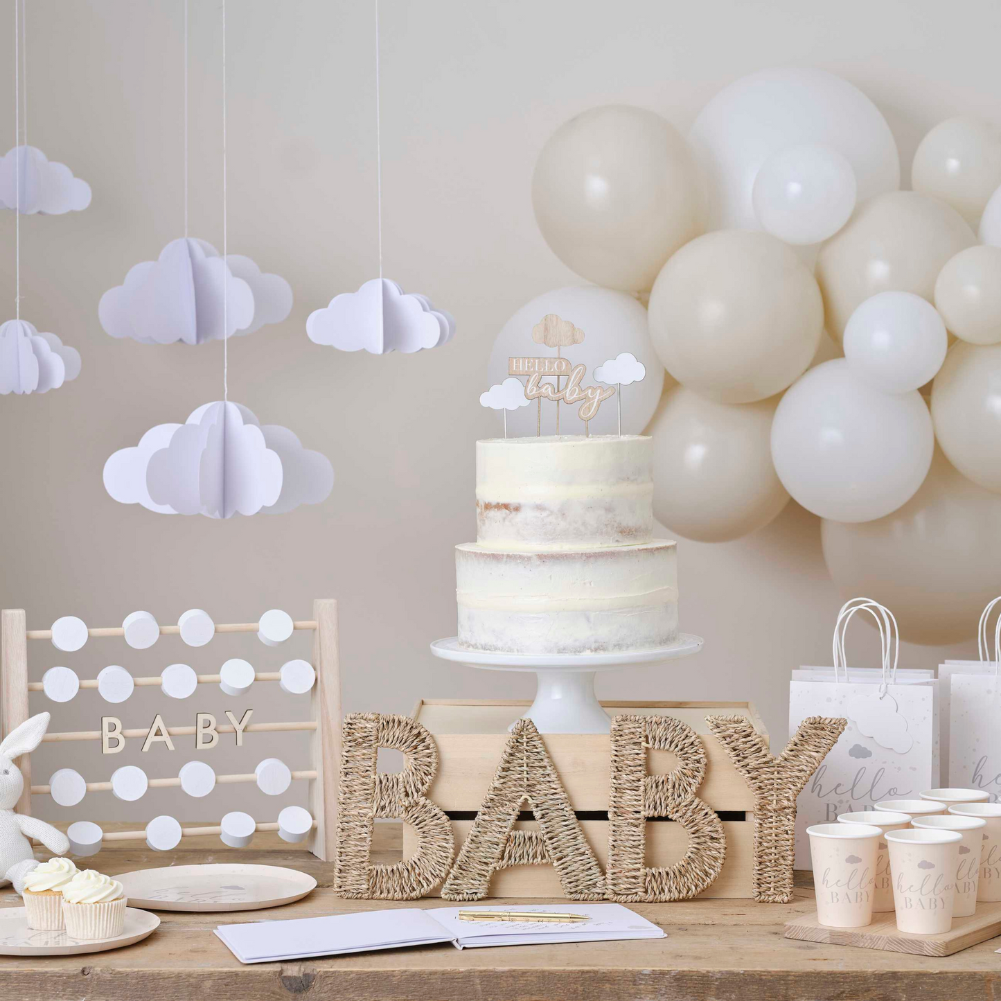 Clouds Baby Shower Cake Topper