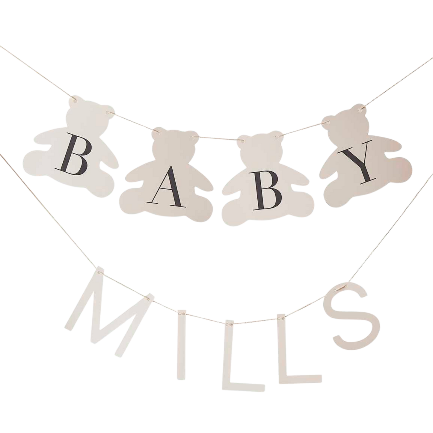 Customisable Baby Name Teddy Bear Baby Shower Bunting