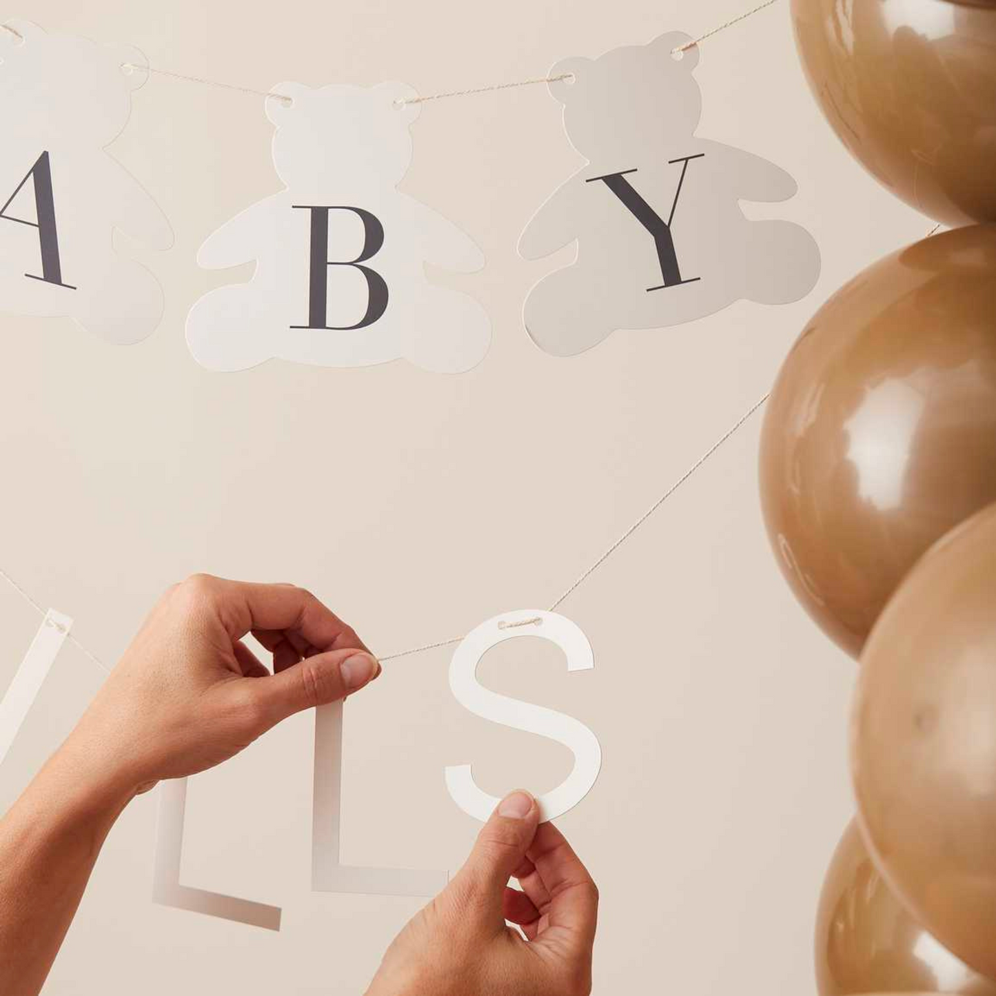 Customisable Baby Name Teddy Bear Baby Shower Bunting