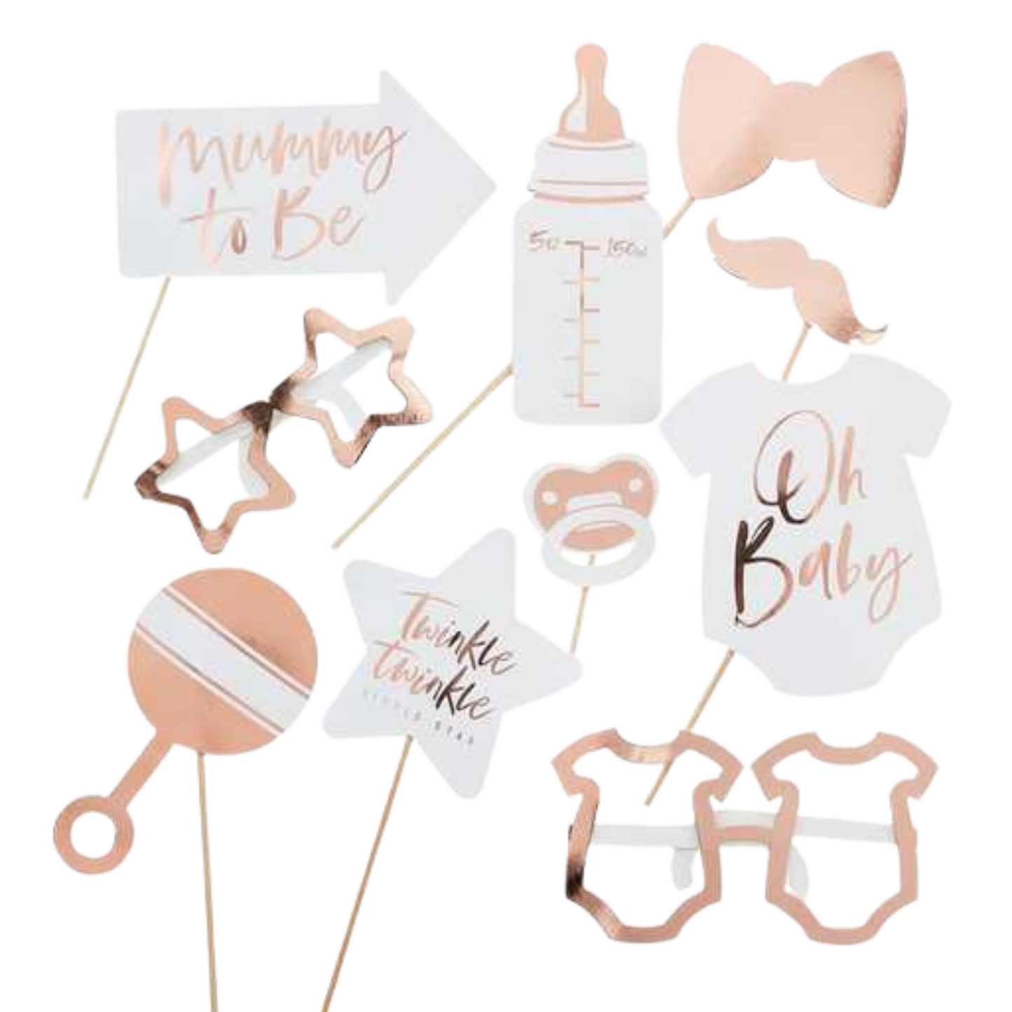 Rose Gold Baby Shower Photo Booth Props