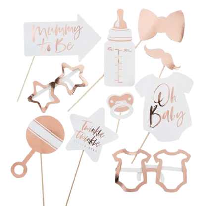 Rose Gold Baby Shower Photo Booth Props