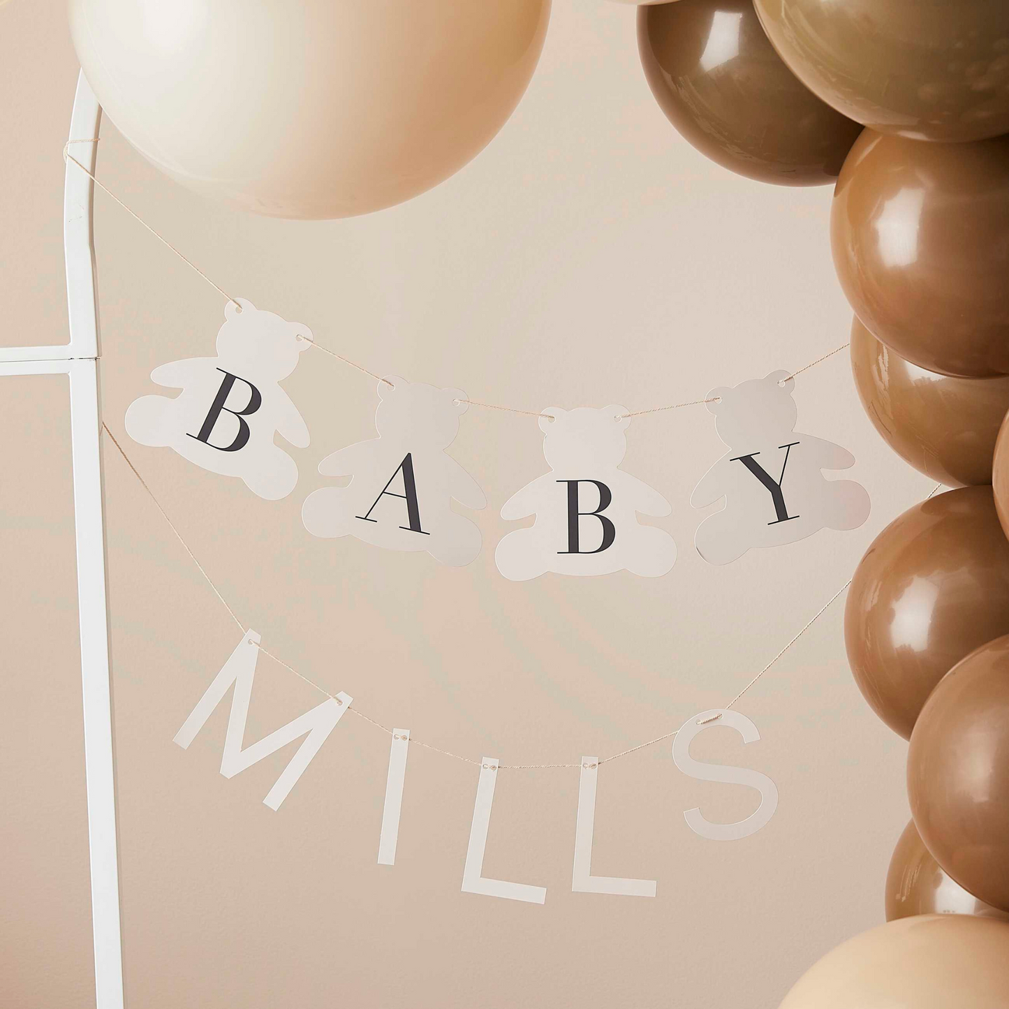 Customisable Baby Name Teddy Bear Baby Shower Bunting