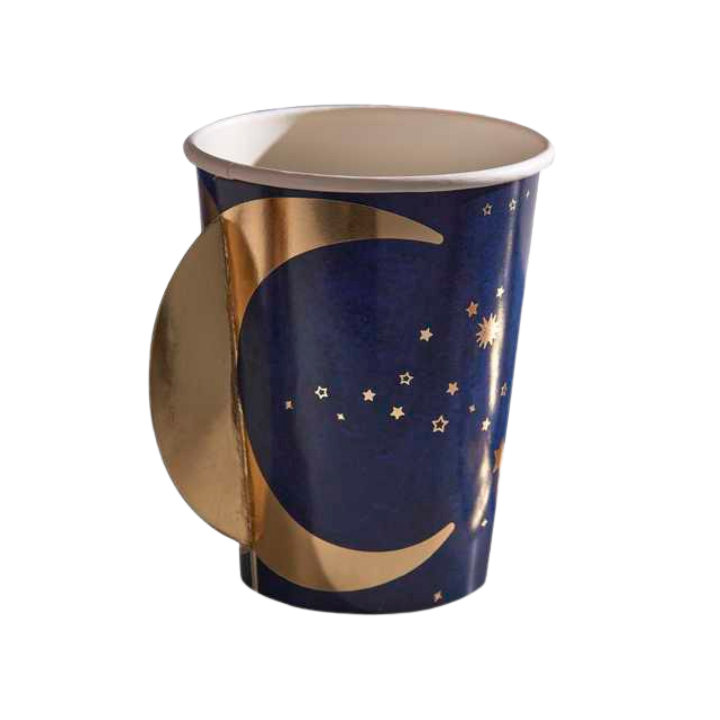 Navy & Gold Pop Out Moon Eid Paper Cups - Pack of 8