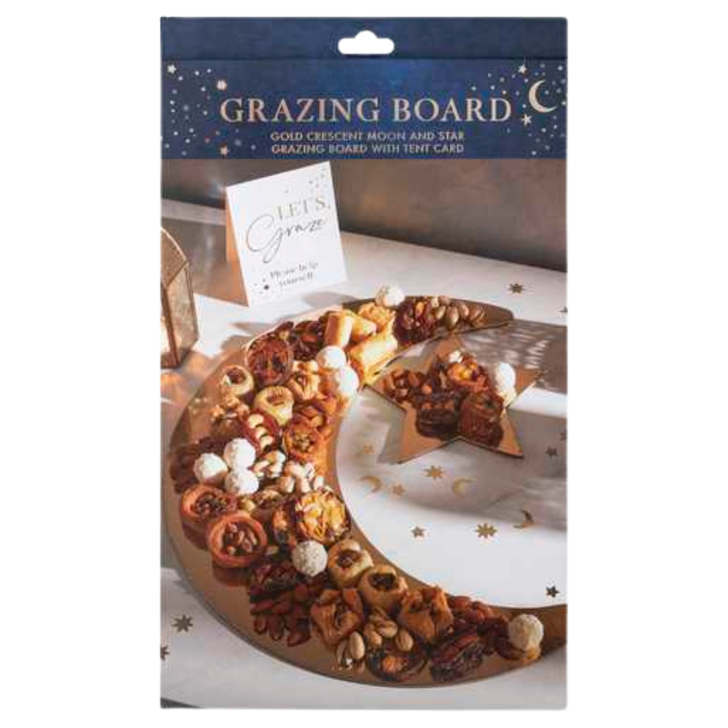 Gold Crescent Moon and Star Grazing Board