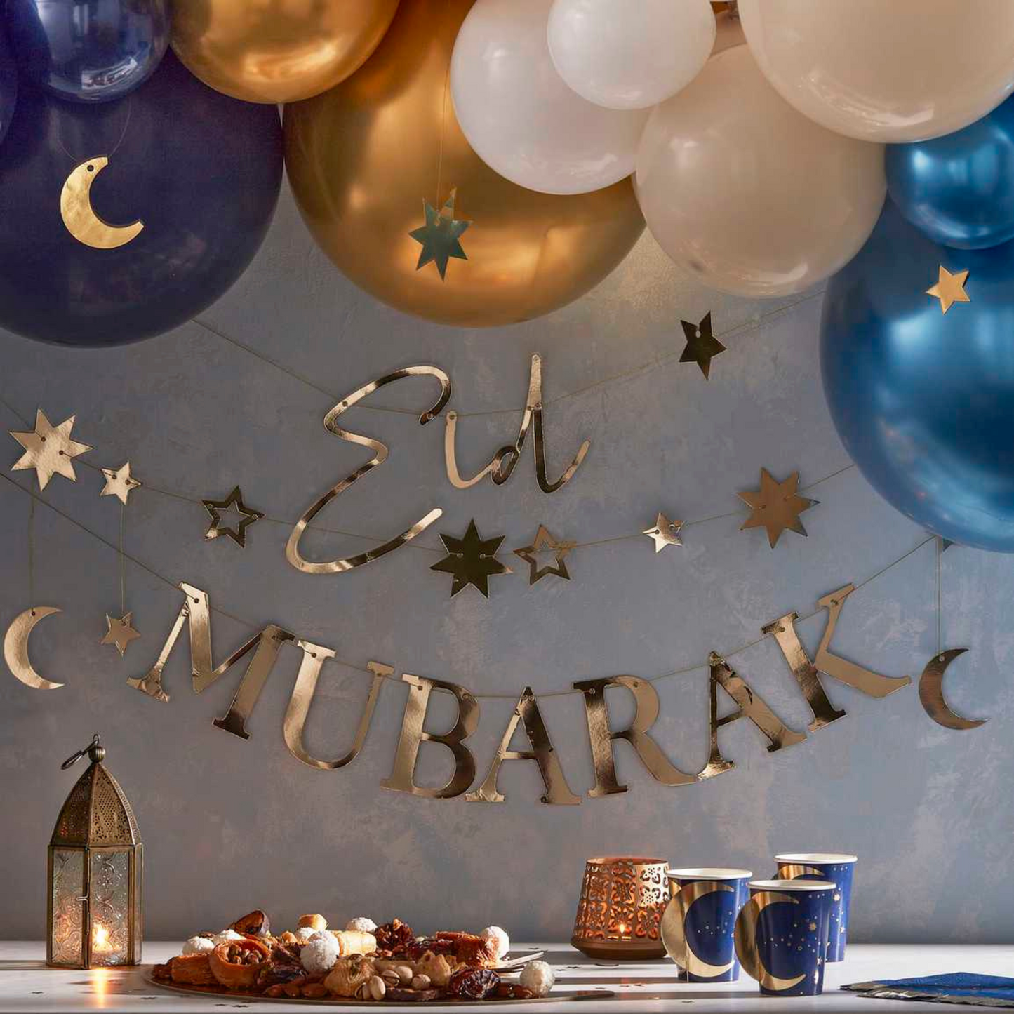 Eid Mubarak Moon & Star Confetti Eid Balloon Bundle