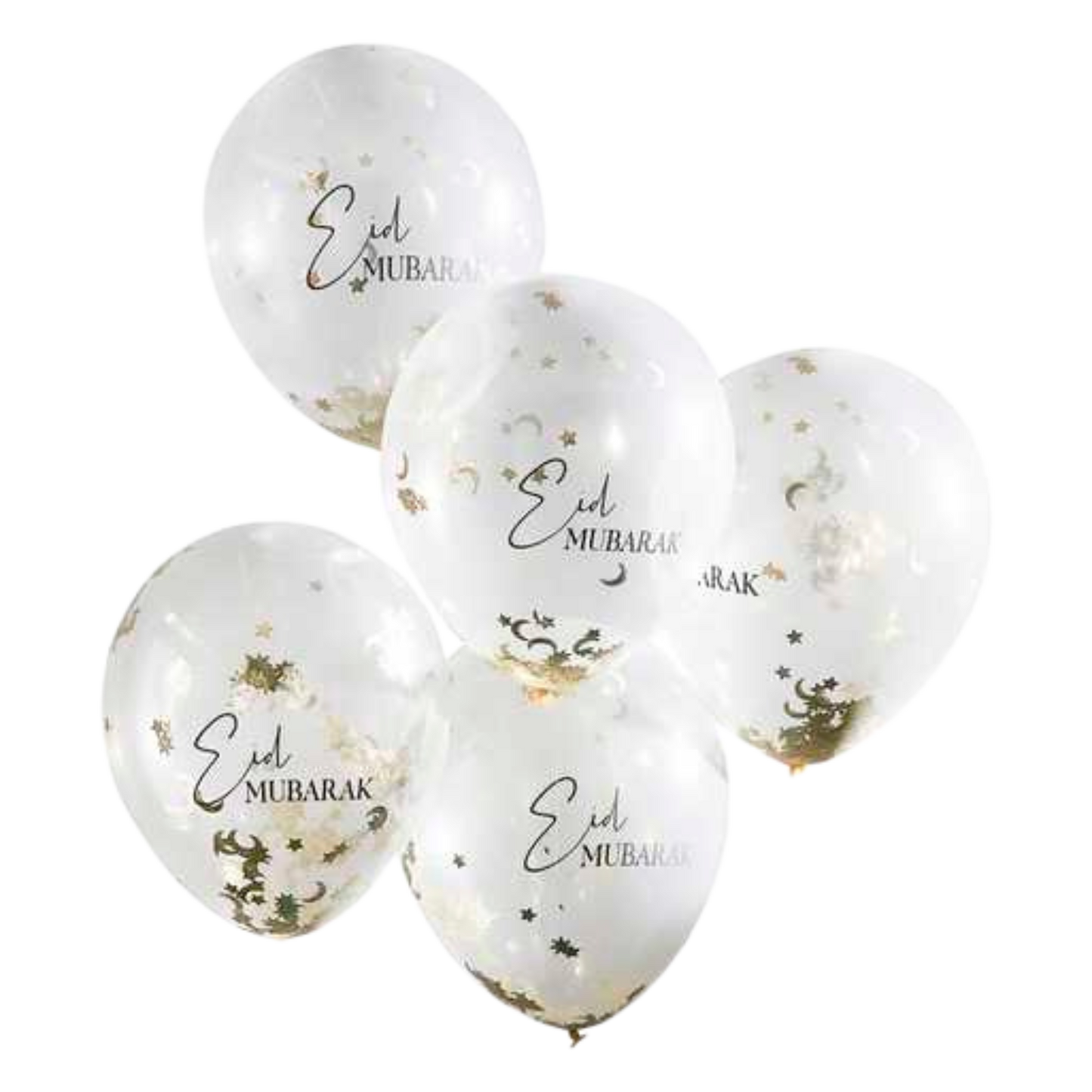 Eid Mubarak Moon & Star Confetti Eid Balloon Bundle