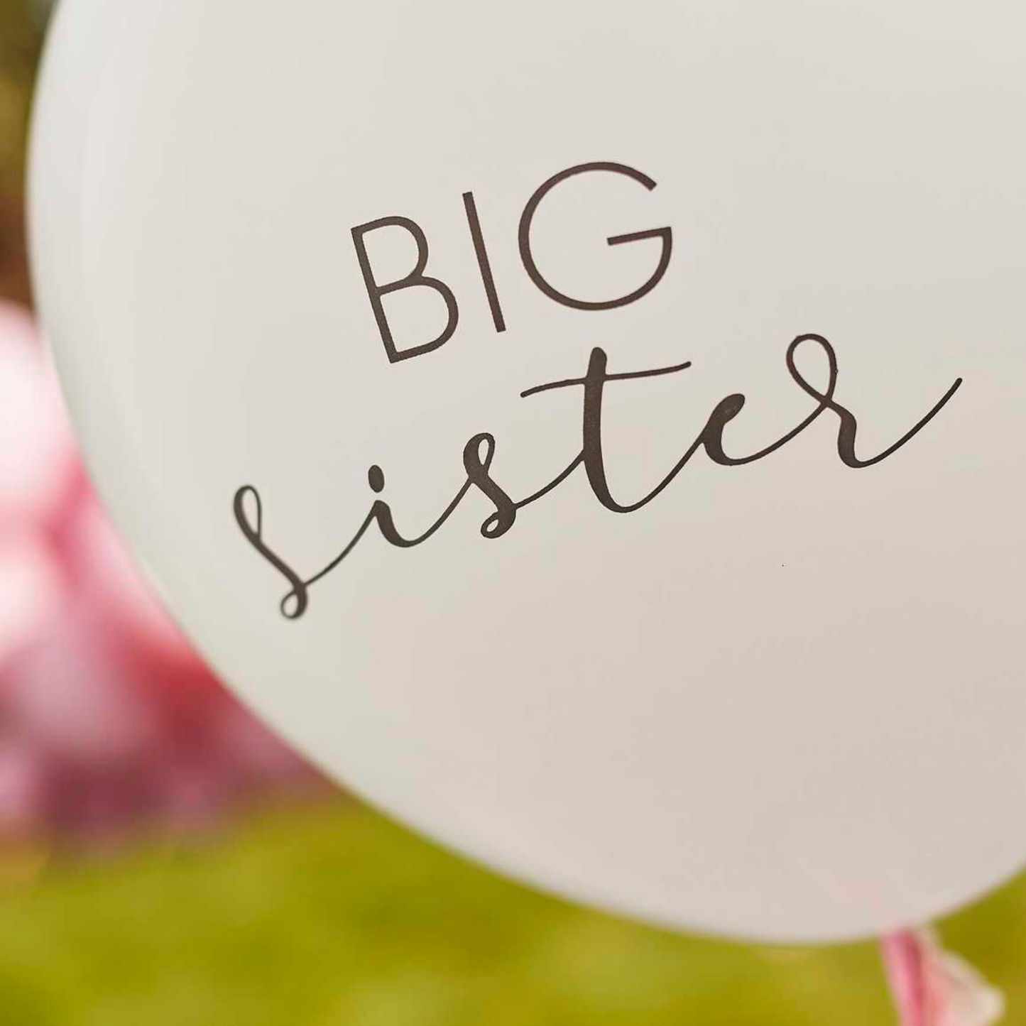 Big Sister Balloon with Pink Tassels