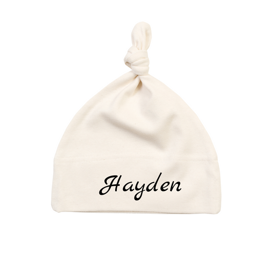 Organic Baby Knot Hat - Personalised