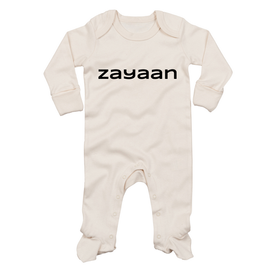 Organic Baby Sleepsuit - Personalised