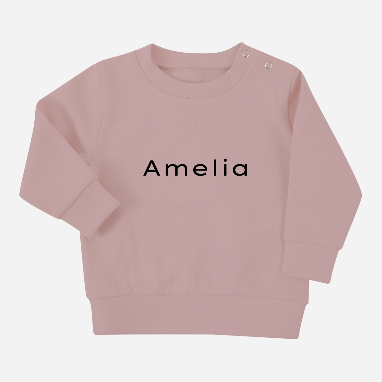 Personalised sustainable baby and kids sweatshirt in colour dusty rose 