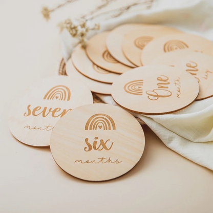 Baby Milestone 14 Piece Wooden Disk Set