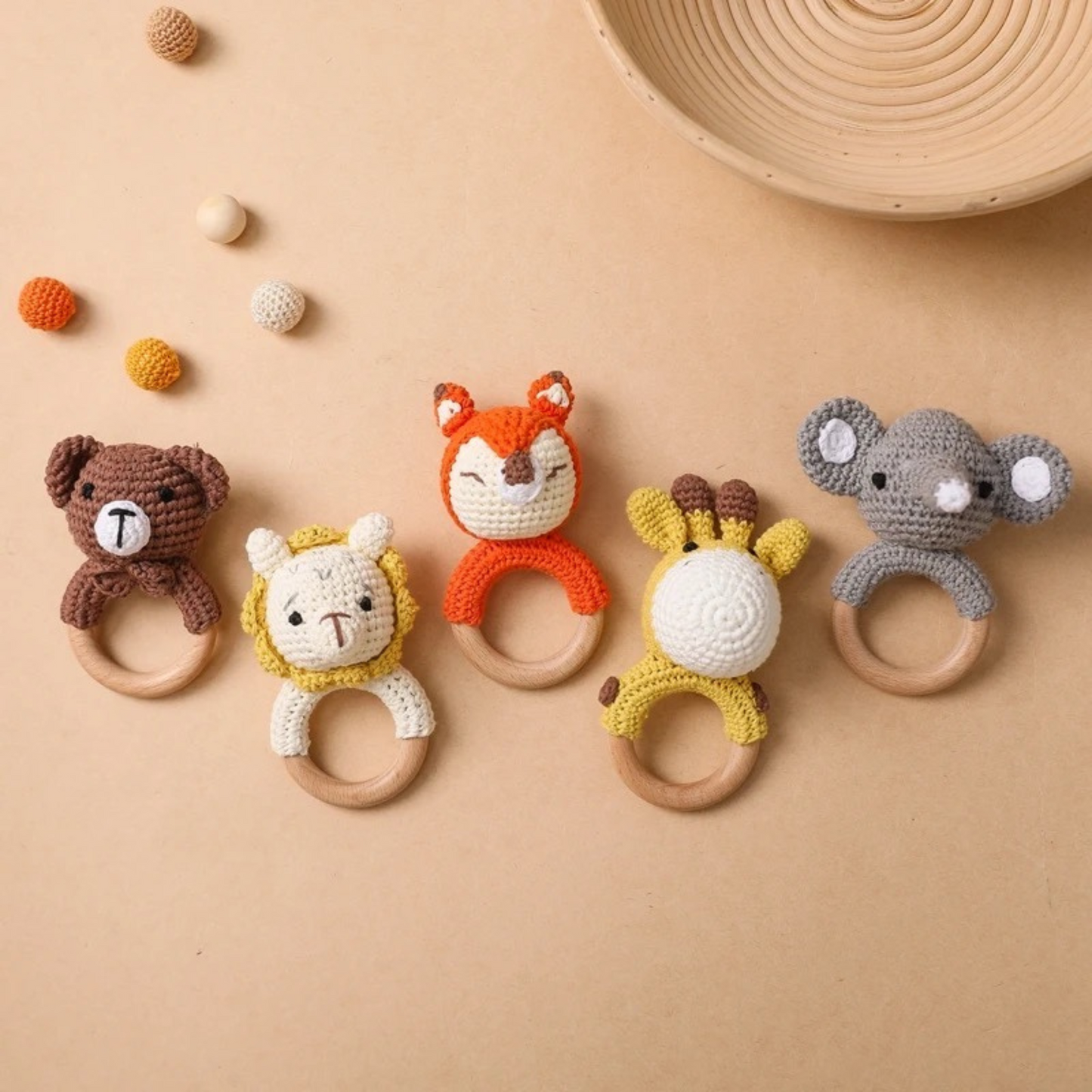 Animal Crochet Rattle Teether Toy